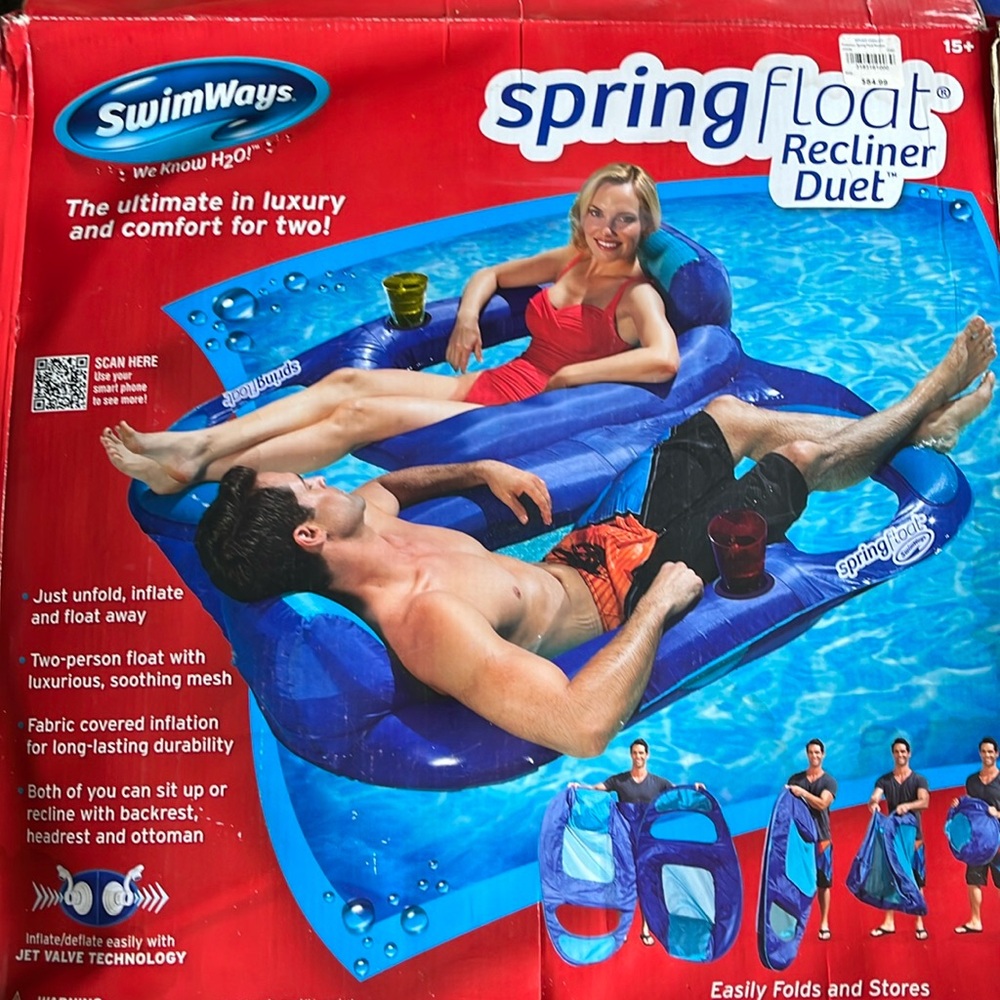 Swimways duet spring float recliner